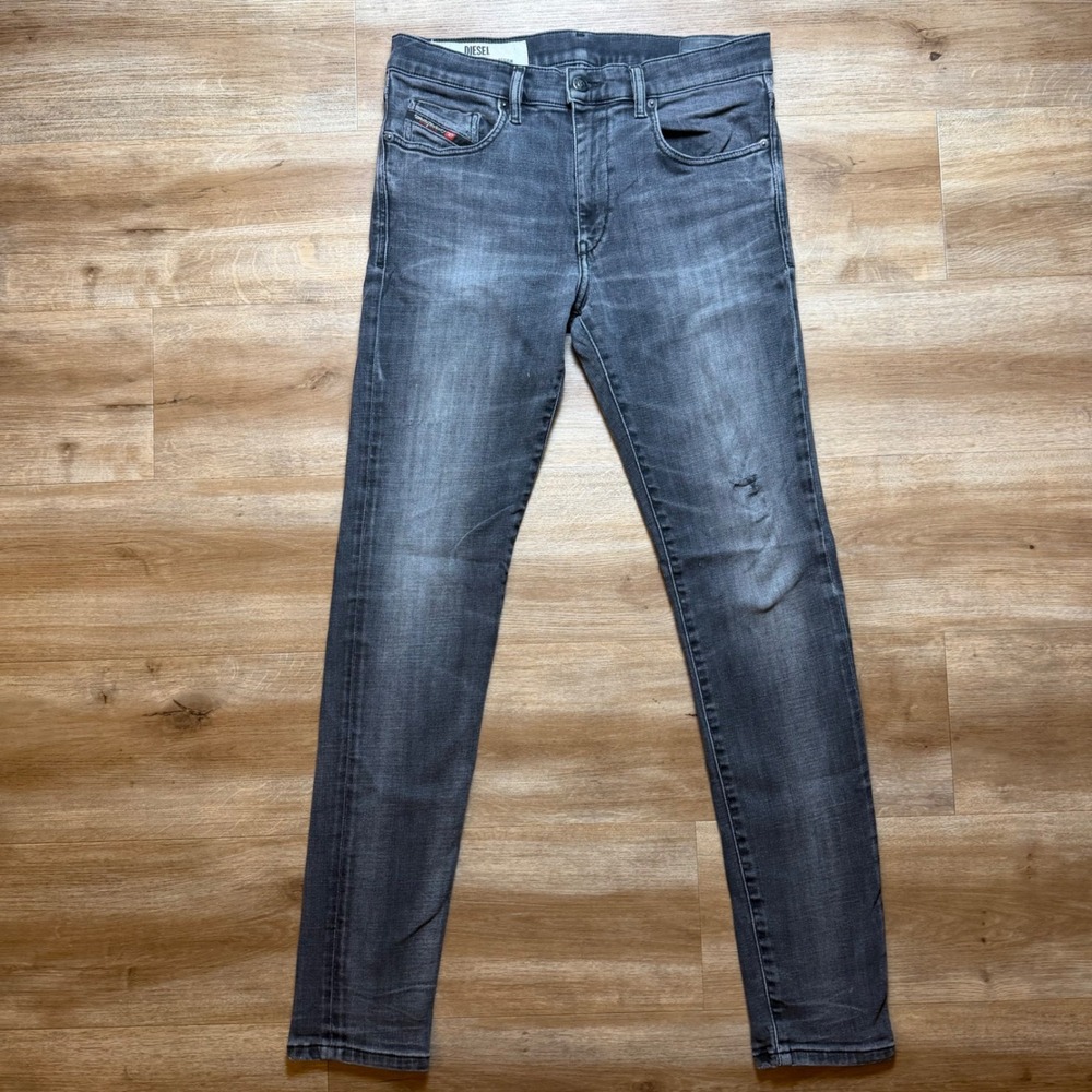 Diesel D-Strukt Jeans Mens 32x32 Grey Slim Fit Distressed Faded Denim 0098B